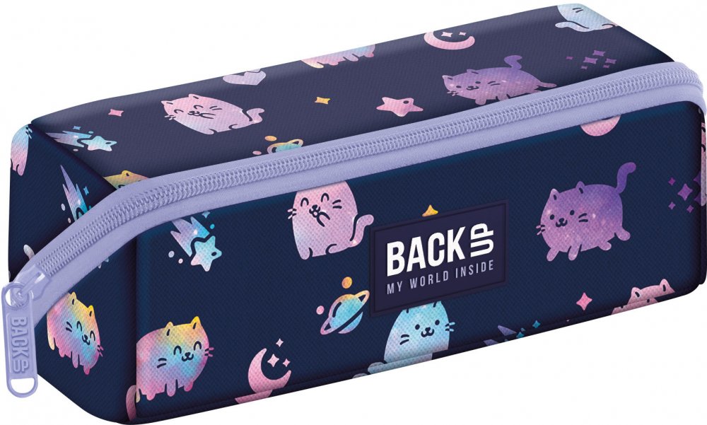 Piórnik szkolny BackUP 7 K Violet Kittens, 1-komorowy, bez wyposażenia
