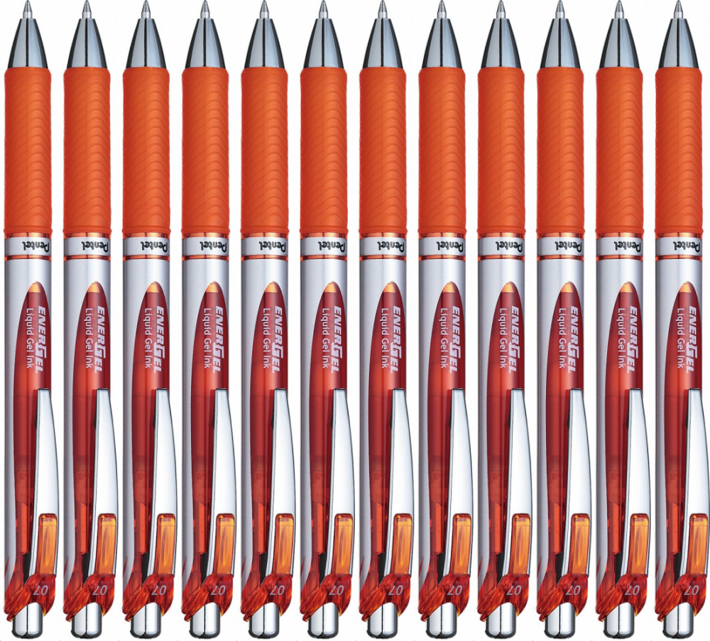 12x Pióro kulkowe automatyczne Pentel, EnerGel BL-77, 0.7mm, pomarańczowy