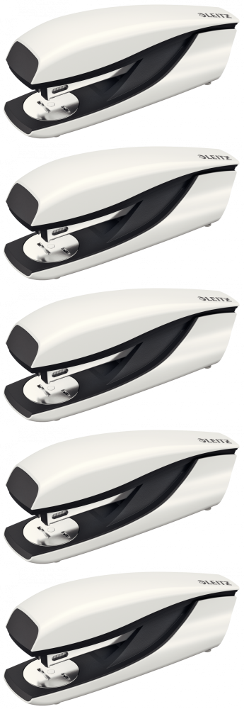 5x Zszywacz Leitz NeXXt, do 30 kartek, metaliczny biały