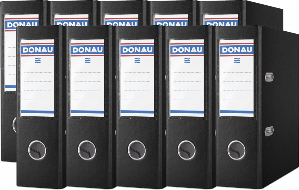 10x Segregator A5 Donau Master, 75mm, czarny