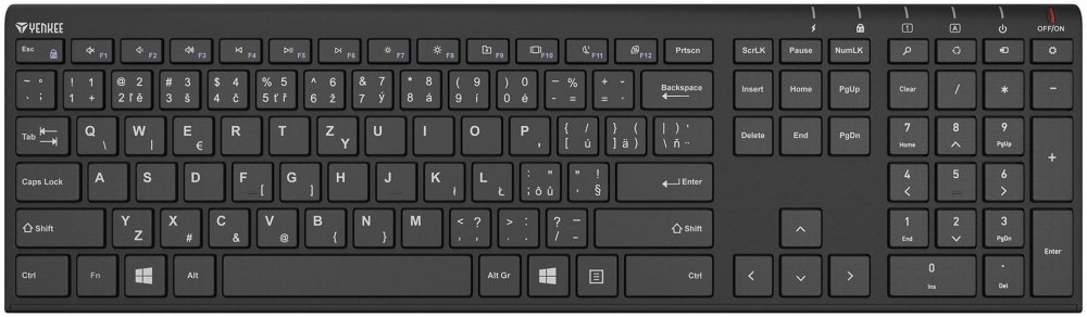 Klawiatura bezprzewodowa Yenkee YKB 2000 CSBK, akumulatorowa, czarny