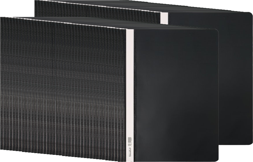 100x Skoroszyt plastikowy bez oczek Biurfol, twardy, A4, do 200 kartek, czarny