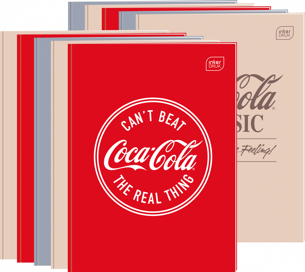 10x Zeszyt A4 Interdruk Coca Cola, w kratkę, 60 kartek, mix wzorów