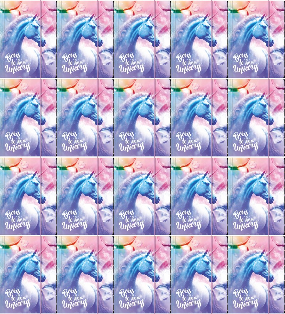 20x Teczka z gumką Derform Jednorożec 15, A4, 3mm, fioletowy