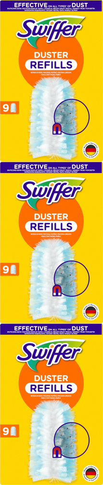 3x Wkład wymienny do miotełek Swiffer Duster, do kurzu, 9 sztuk