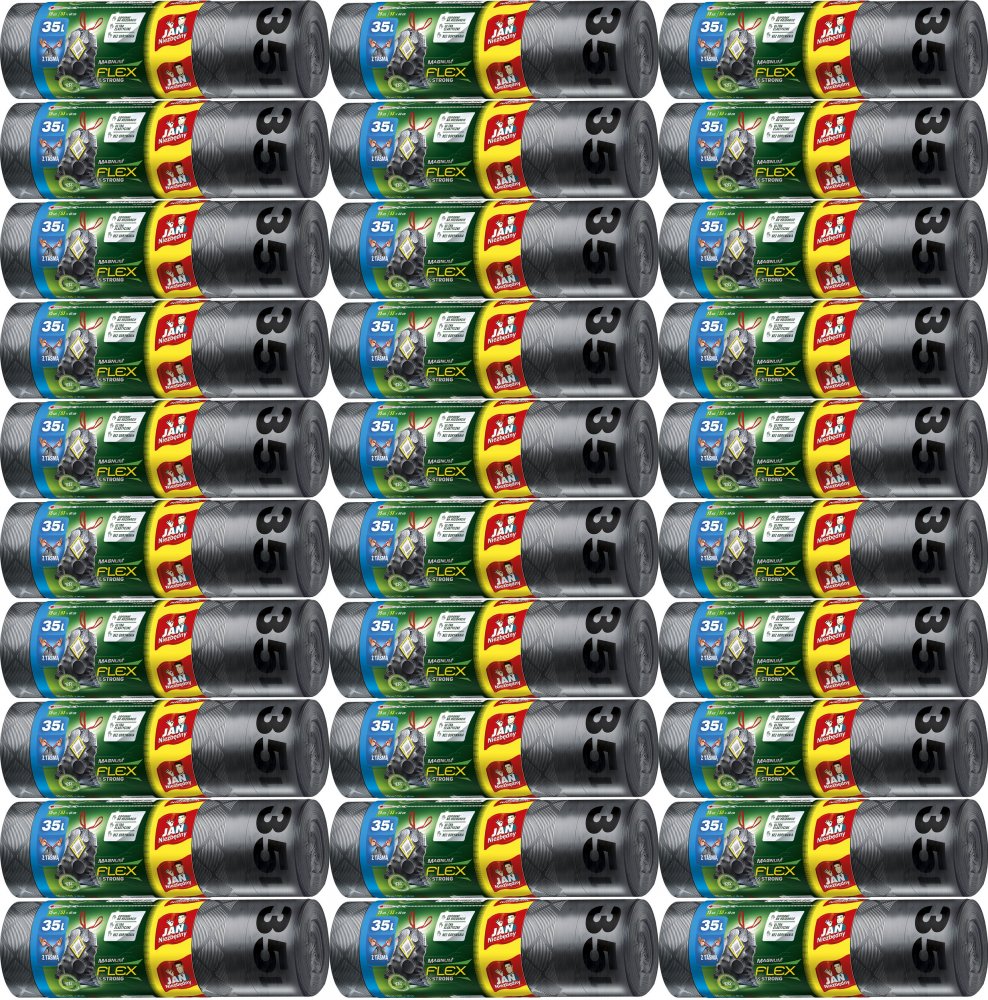 30x Worki na śmieci Jan Niezbędny Magnum Flex&Strong, na odpady zmieszane, 35l, 15 sztuk, grafitowy