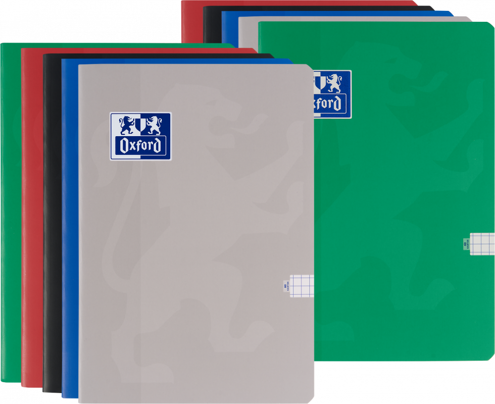 10x Zeszyt w kratkę Oxford Esse, A5, miękka oprawa, 60 kartek, mix kolorów