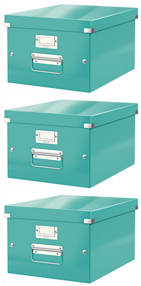 3x Pudło uniwersalne Leitz Click&Store Wow, A4, turkusowy