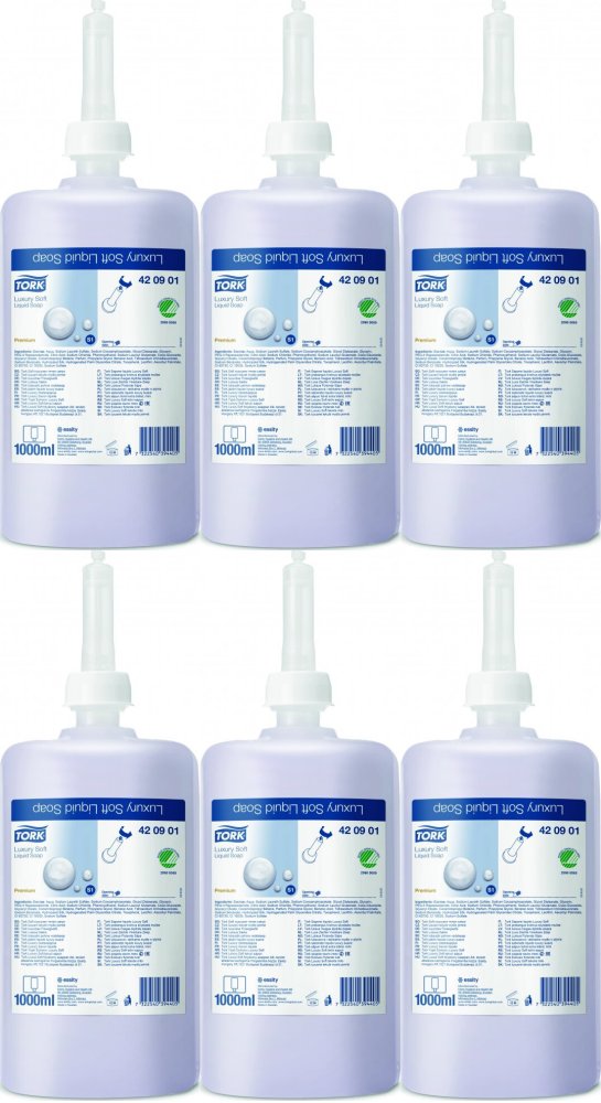 6x Mydło w płynie Tork 420901 Premium, do dozownika DM2, S1, Luxury Soap, jaśminowy, 1l