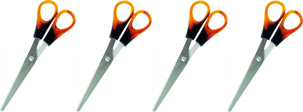 4x nożyczki biurowe Grand, 16cm, bursztynowy