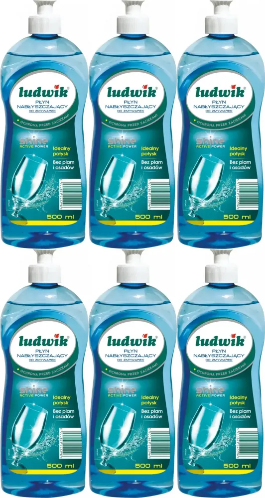 6x Płyn nabłyszczający do zmywarek Ludwik, 500ml
