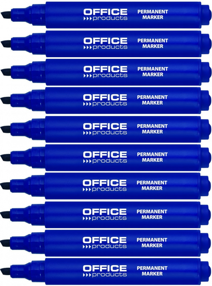 10x marker permanentny Office Products, ścięta, 5mm, niebieski