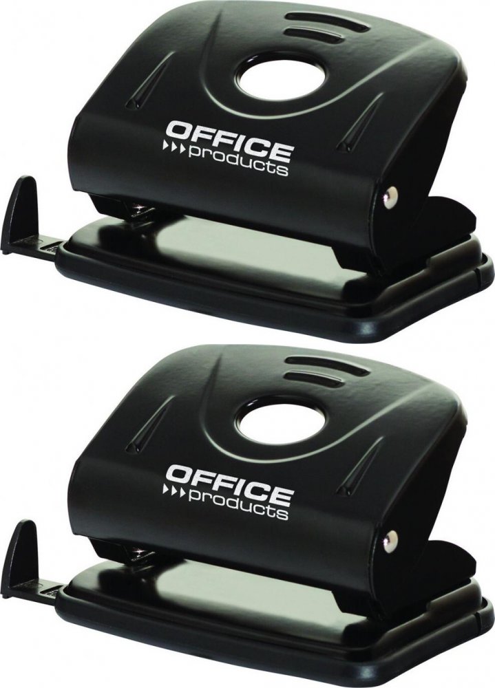 2x Dziurkacz Office Products, do 25 kartek, czarny