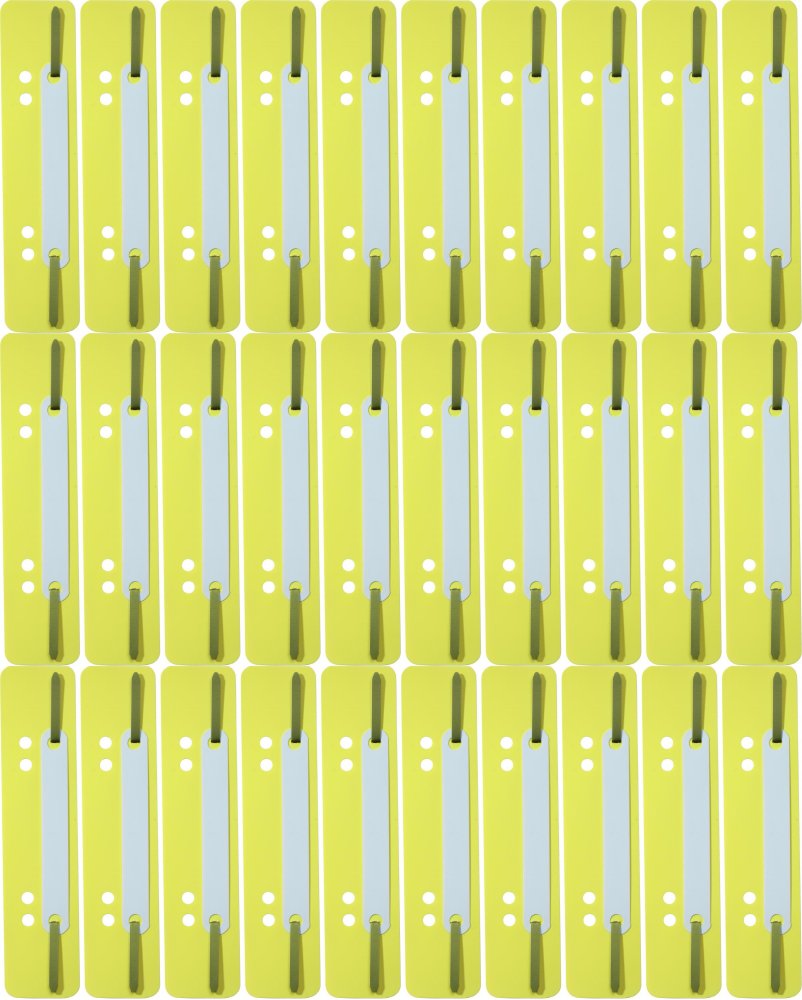 100x Wąsy skoroszytowe spinające dokumenty Durable, 25 sztuk, żółty