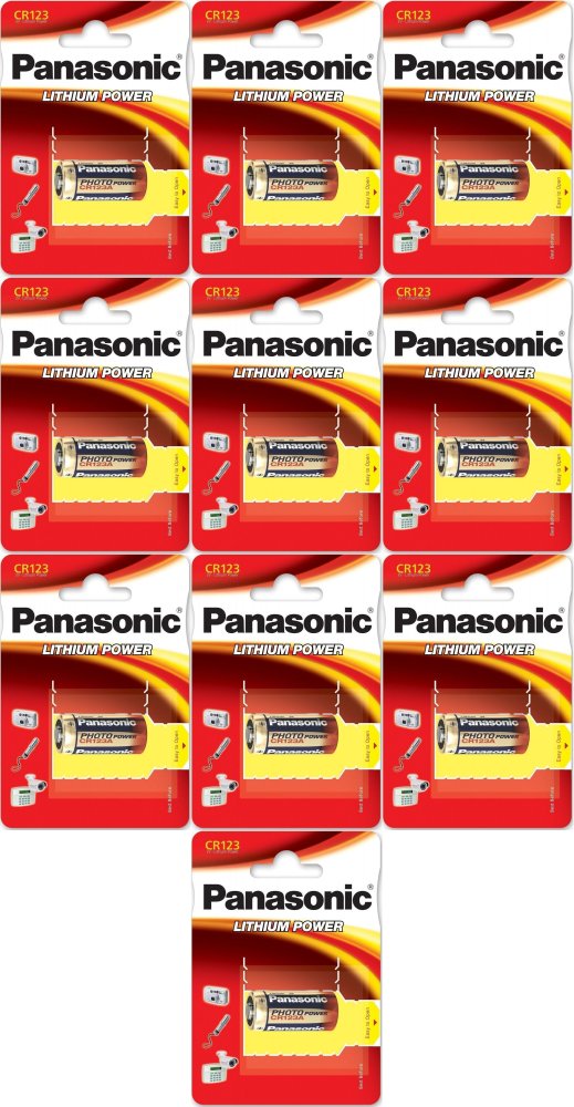 10x Bateria litowa Panasonic Lithium Power, 3V, CR123A, 1 sztuka