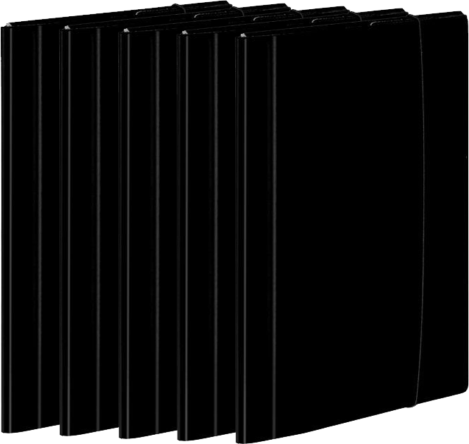 5x Teczka z gumką laminowana VauPe Large 2, A4, 20mm, czarny