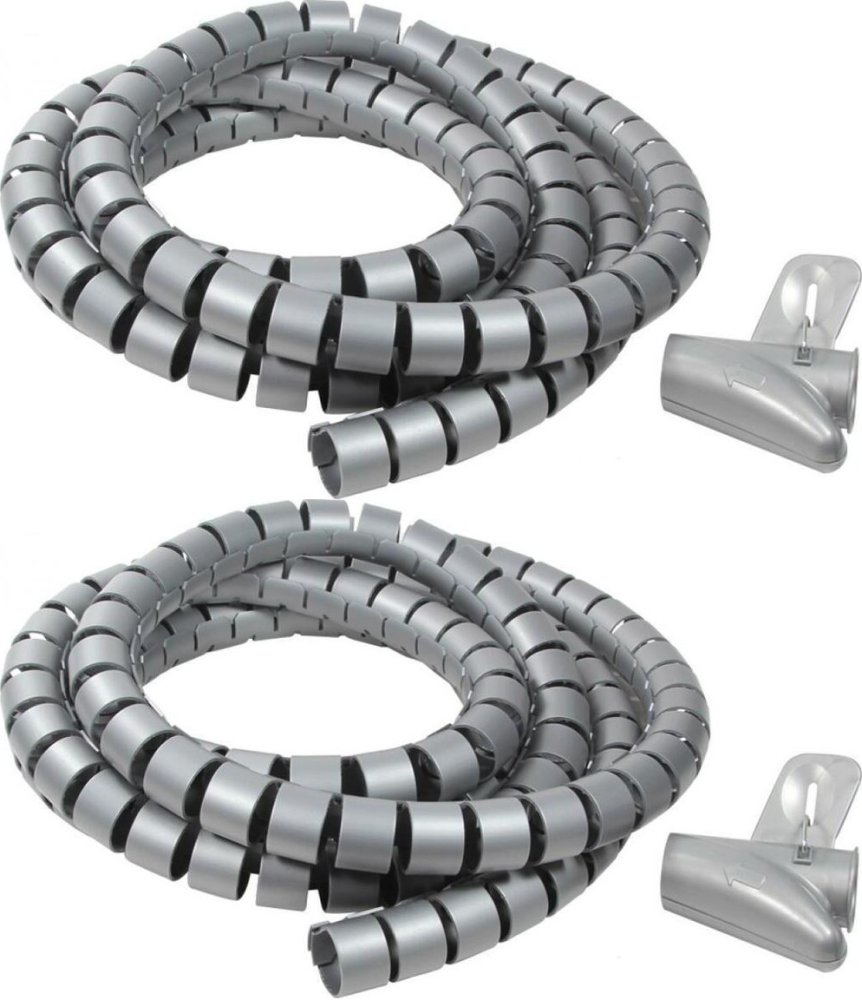 2x Opaska spiralna LogiLink, 2.5m x 25mm, srebrny