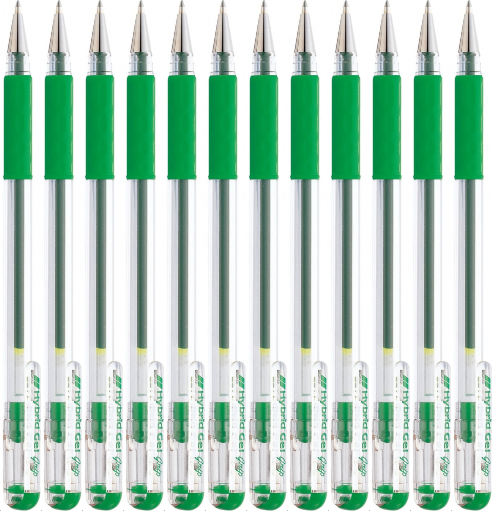 12x Długopis żelowy Pentel K116, 0.6mm, zielony