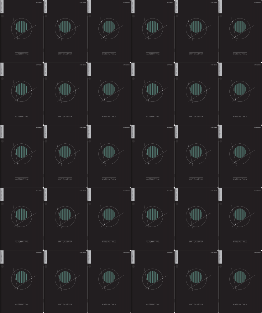 40x Zeszyt przedmiotowy w kratkę TOP 2000 Matematyka, ze ściągami, A5, 60 kartek, czarny