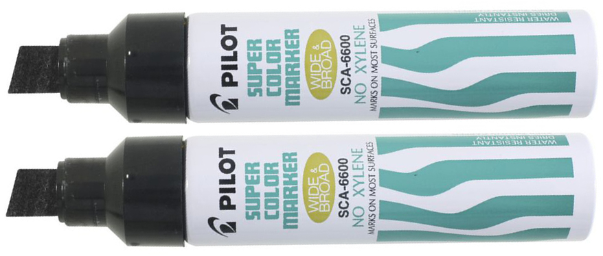 2x marker permanentny Pilot, Jumbo SCA 6600, ścięta, 12.5mm, czarny