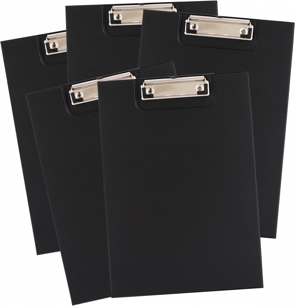 5x Clipboard D.Rect, z okładką, A4, czarny