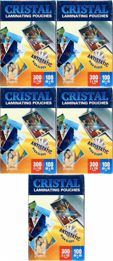 5x Folia do laminowania Argo, 60x95mm, 2x150 μm, antystatyczna, 100 sztuk