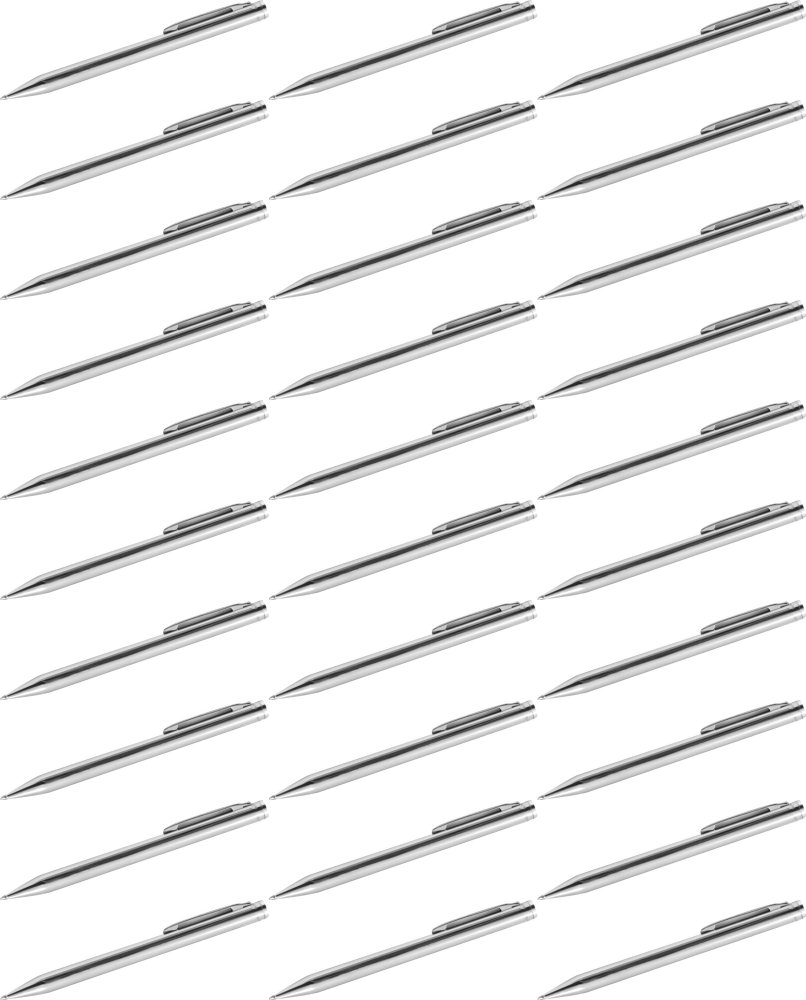 100x Długopis metalowy, jednoczęściowy, wykrywalny przez X-RAY, z klipsem, srebrny
