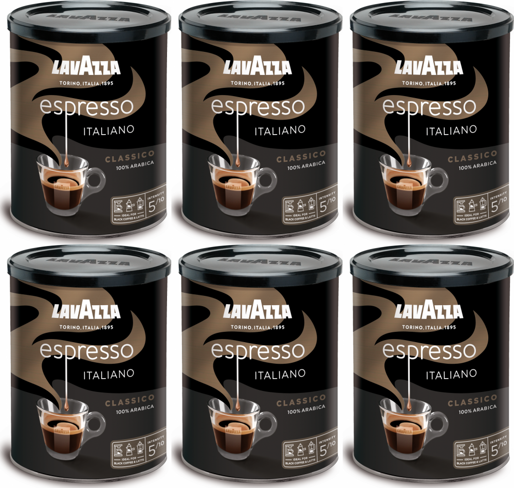 6x Kawa mielona Lavazza Espresso Italiano Classico, puszka, 250g