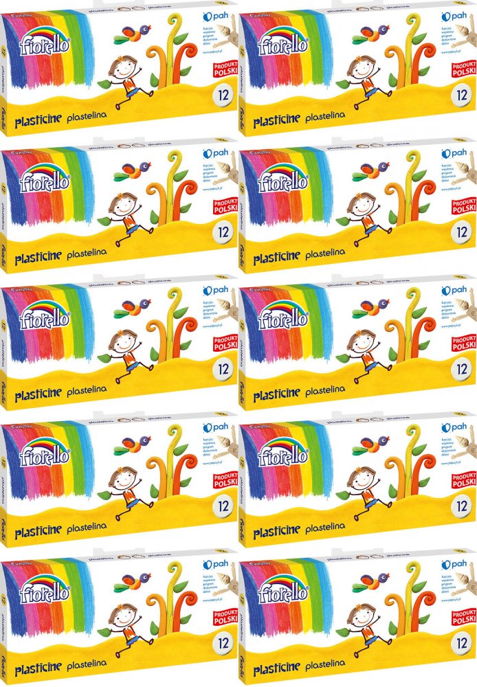 10x Plastelina Fiorello, 192g, 12 kolorów