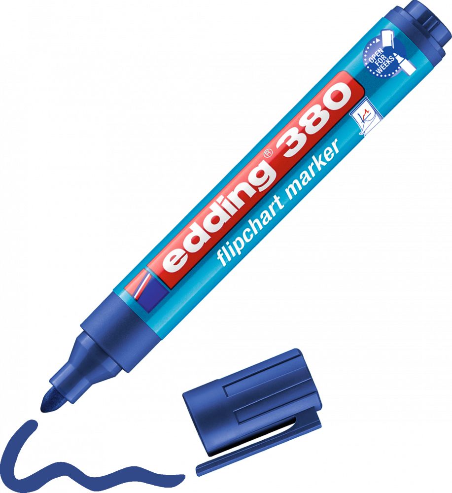 Marker do flipchartów edding 380, okrągła, 1.5-3mm, niebieski