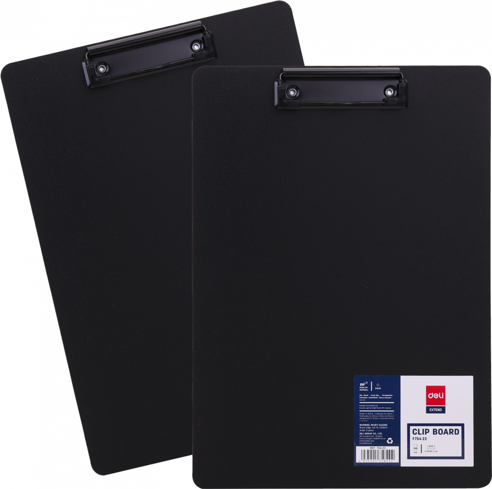 2x Clipboard Deli, A4, czarny