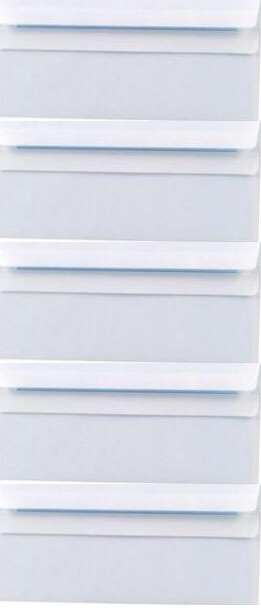 5x Koperta standardowa Rayan, DL, samoklejąca SK, okno prawe, 50 sztuk, biały