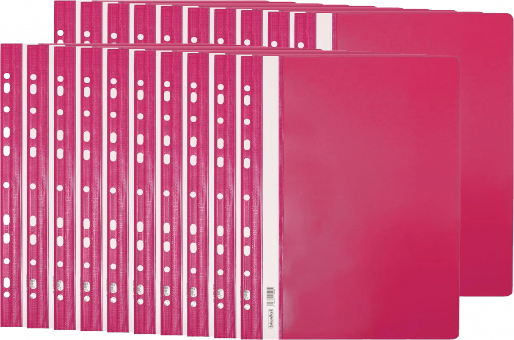 20x Skoroszyt plastikowy oczkowy Biurfol, twardy, A4, do 200 kartek, różowy