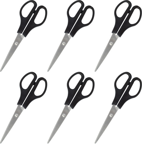 6x Nożyczki biurowe Grand GR-2651, 16.5cm, mix kolorów