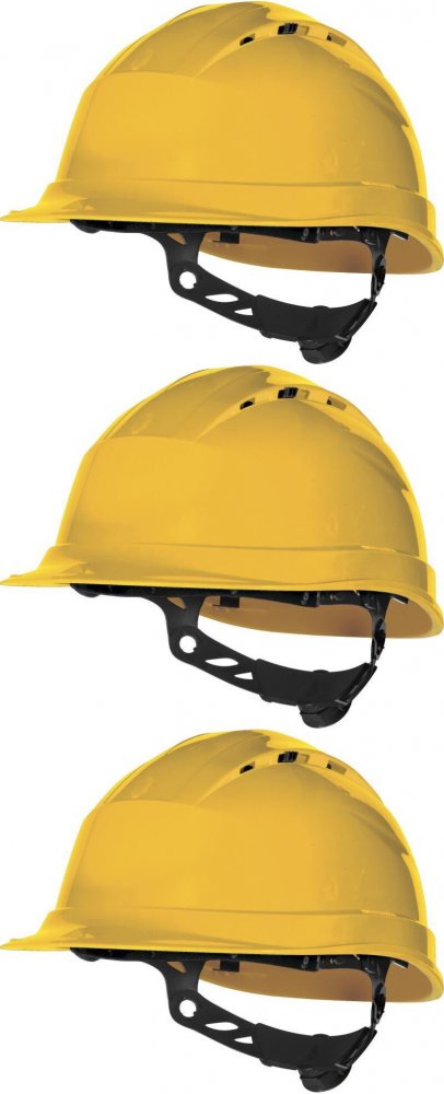 3x Hełm ochronny Delta Plus Quartz Up IV, żółty