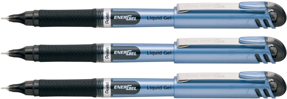 3x pióro kulkowe Pentel, BLN-15, 0.5mm, czarny