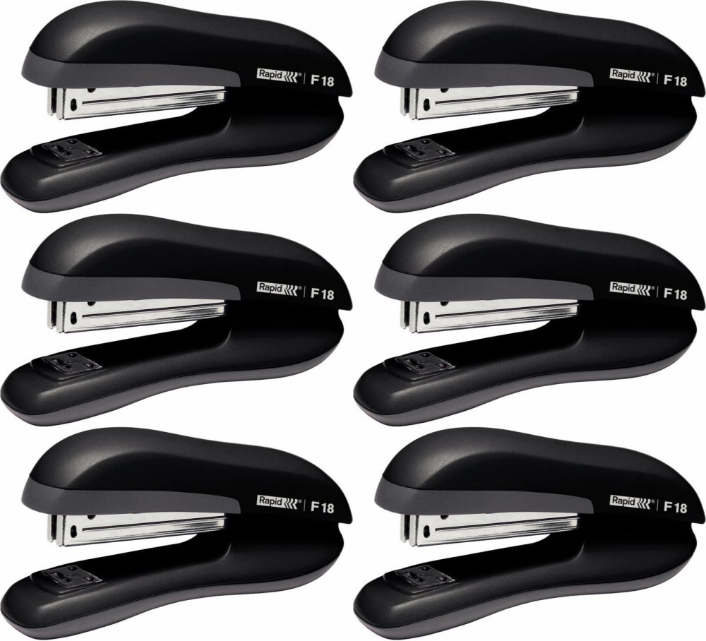 6x Zszywacz Rapid F18, do 30 kartek, czarny