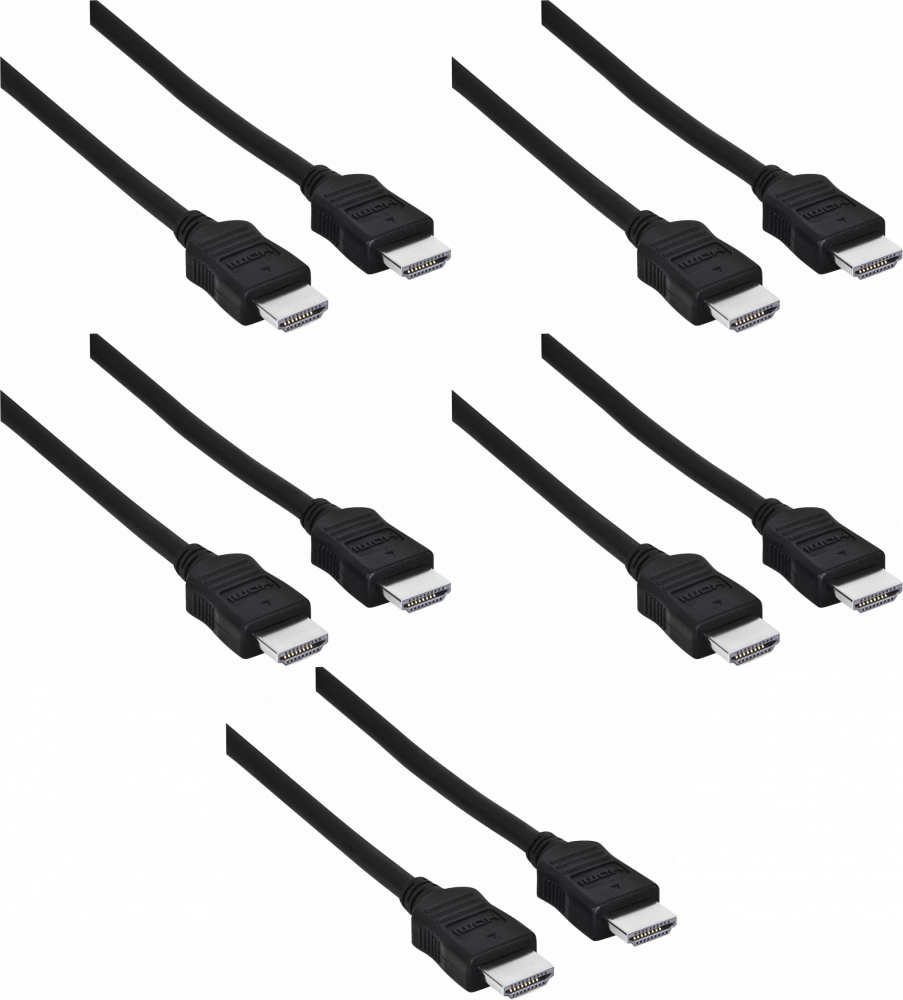 5x Kabel HDMI - HDMI Hama, 1.5m, czarny