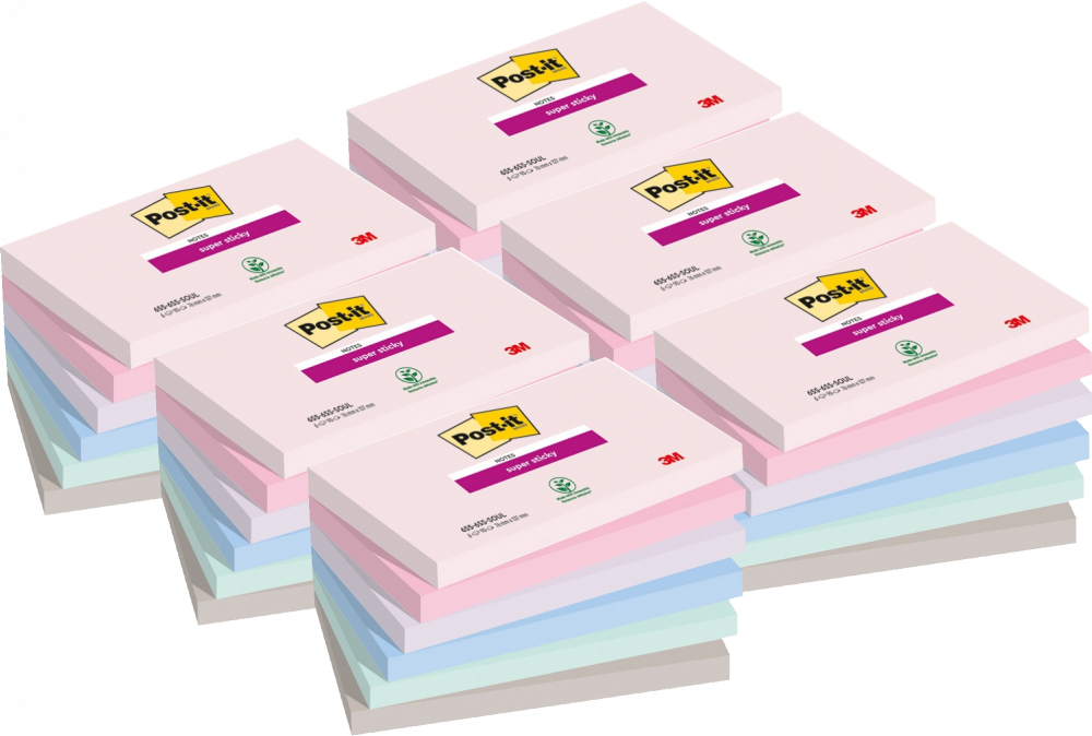 6x Karteczki samoprzylepne Post-it Soulful, 127X76mm, 6X90 kartek, pastelowe