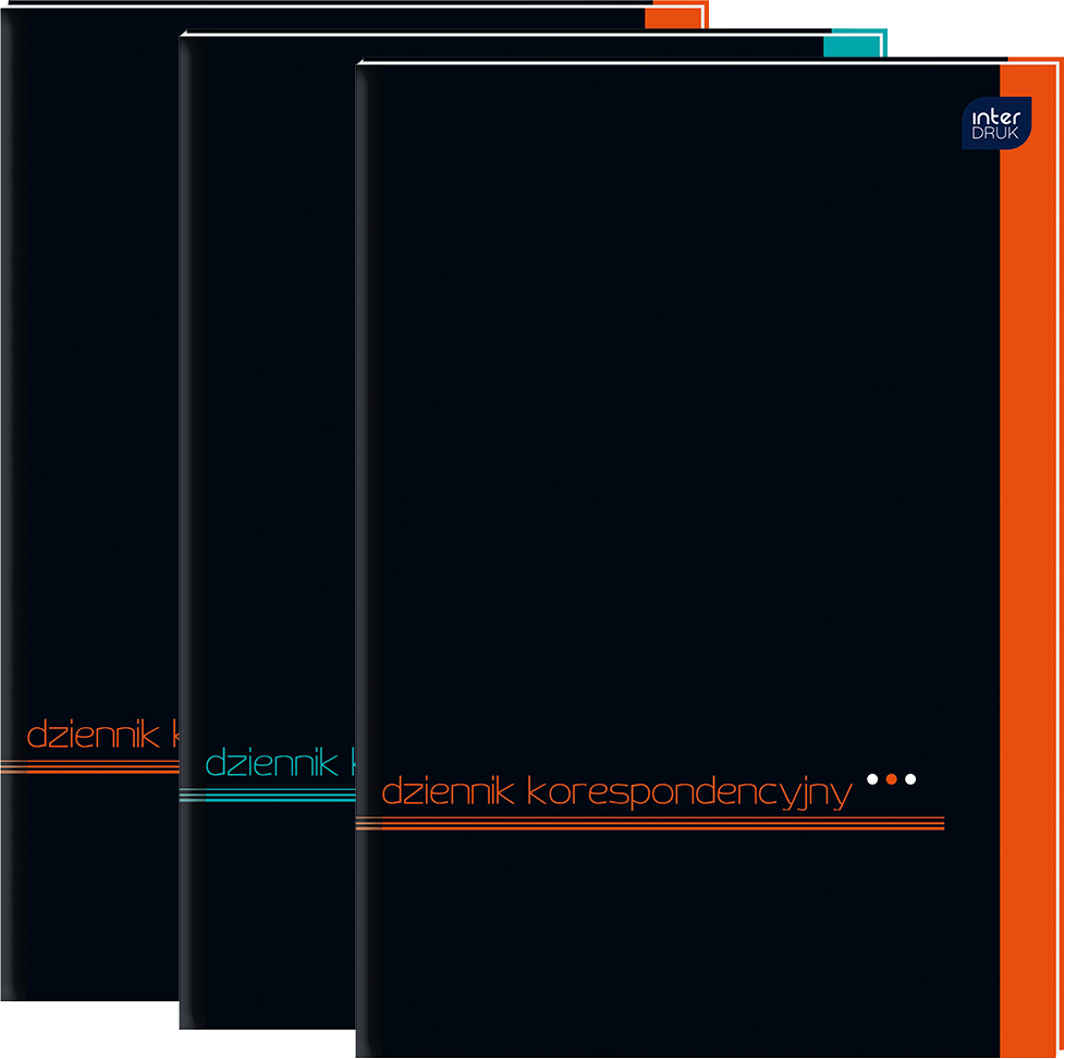 3x Dziennik korespondencyjny Interdruk, A4, 96k, mix wzorów