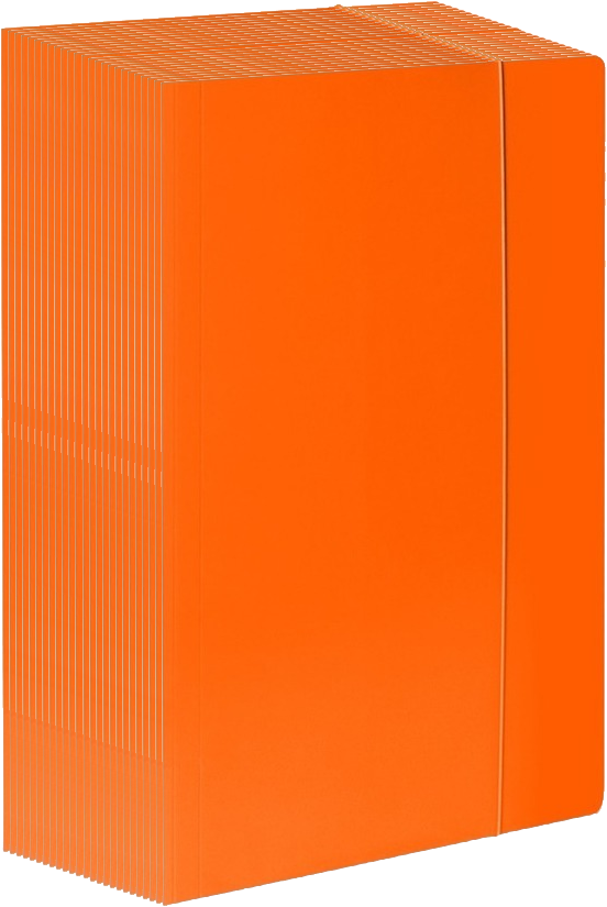 25x Teczka kartonowa z gumką lakierowana Barbara, A4, 3mm, pomarańczowy