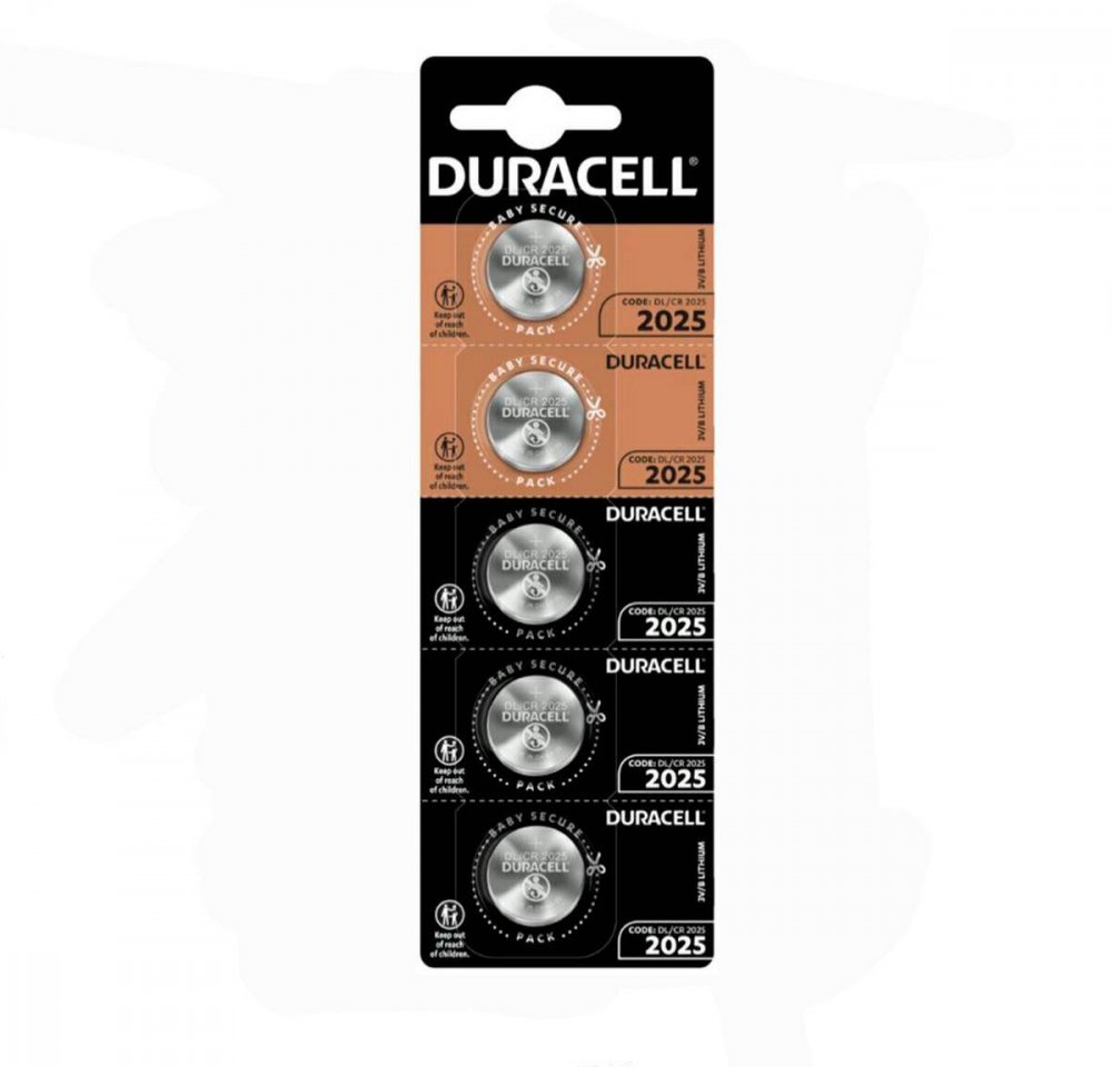 Bateria litowa Duracell, CR2025, 5 sztuk