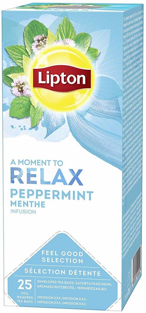 Herbata ziołowa w kopertach Lipton Relax, Peppermint (mięta pieprzowa), 25 sztuk