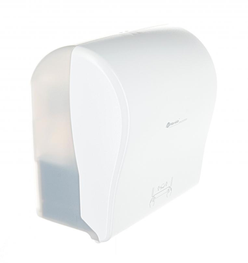 Podajnik na ręczniki papierowe w roli Merida Solid Cut Maxi, mechaniczny, biały