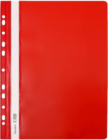 Skoroszyt plastikowy oczkowy Biurfol, twardy, A4, do 200 kartek, czerwony