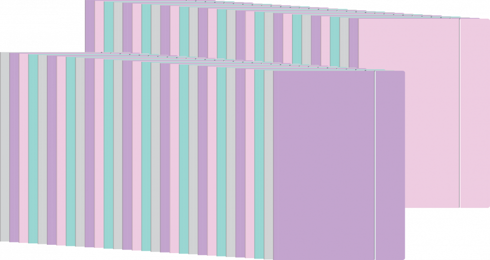 100x Teczka z gumką Interdruk Pastel, A5+, 300g/m2, mix kolorów pastelowych