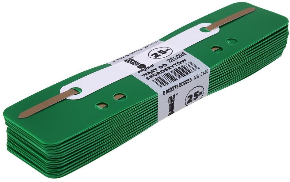 Wąsy skoroszytowe MemoBe, 25 sztuk, zielony