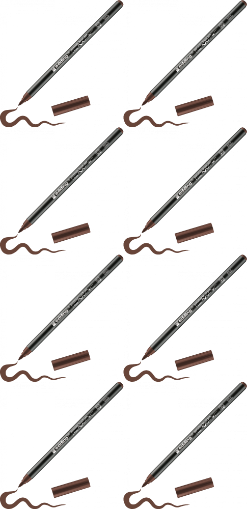 8x Pisak do powierzchni ceramicznych edding 4200, 1-4mm, 1 sztuka, brązowy