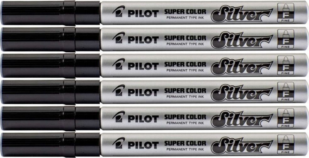 6x Marker olejny Pilot F, 3.0mm, srebrny