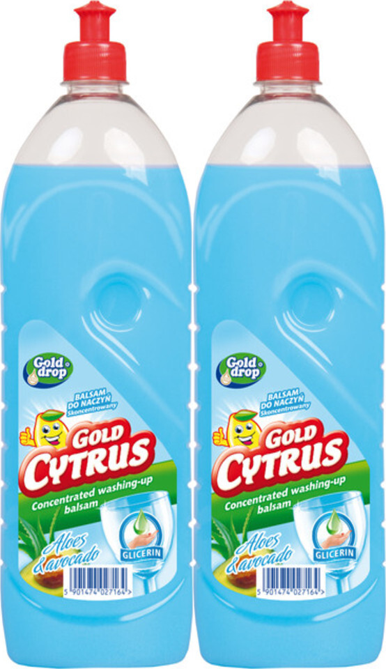 2x Balsam do naczyń Gold Cytrus Gold Drop, aloes i awokado, 1l